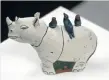  ??  ?? SAVE THE RHINO: Lisa Walker sculpted ‘Robert’ in porcelain