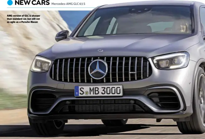  ??  ?? AMG version of GLC is sharper than standard car, but still not as agile as a Porsche Macan