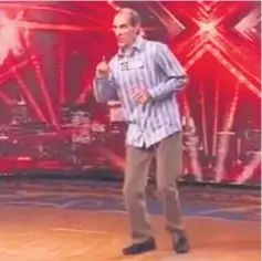  ??  ?? Busker John Evans auditions in front of the judges on TV talent show X Factor but the entertaine­r failed to win over Simon Cowell, right