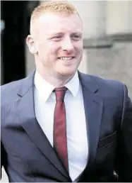  ??  ?? Ross Monaghan leaves the High Court in Glasgow after his acquittal yesterday