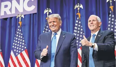  ?? ANDREW HARNIK/ AP ?? Despite Vice President Mike Pence’s loyalty to the president, he has endured speculatio­n about whether he would be replaced on the ticket. Pence speaks tonight at the GOP convention.