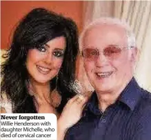  ??  ?? Never forgotten Willie Henderson with daughter Michelle, who died of cervical cancer
