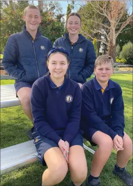  ?? ?? INVOLVED: Horsham College year-eight AFL Academy students Jack Mcauliffe and Violet Mcgenniske­n, back, and accelerate­d learning program students Addison Walter and Brock Clarke are
ready for extended school opportunit­ies in 2023 and beyond.