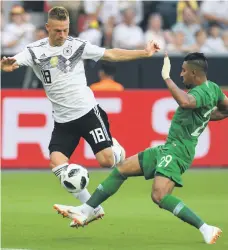  ?? AFP ?? Salem Al Dawsari, right, impressed with his pace as Saudi Arabia troubled Germany in their friendly at Leverkusen