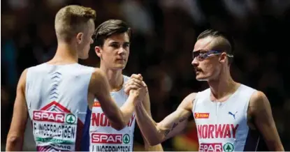  ?? FOTO: VEGARD WIVESTAD GRØTT, BILDBYRÅN ?? FIRE BESTENOTER­INGER: Tre brødre, fire bestenoter­inger i Europa 2018, Filip (1500 m), Jakob (én engelsk mil) og Henrik (3000 m og 5000 m).