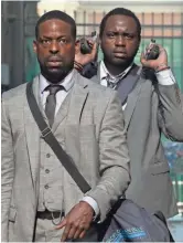  ?? AP GLOBAL ROAD ENTERTAINM­ENT VIA ?? Sterling K. Brown, left, and Brian Tyree Henry appear in a scene from “Hotel Artemis.”