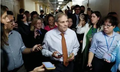  ?? Photograph: Evelyn Hockstein/Reuters ?? Jim Jordan at the Capitol on Wednesday. Jordan has confirmed a run for House speaker.