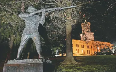  ?? (AP/Mark Humphrey) ?? The statue of World War I hero Sgt. Alvin C. York stands on the grounds of the Tennessee State Capitol in Nashville, Tenn.