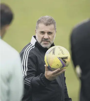  ??  ?? 0 New Celtic manager Ange Postecoglo­u took his first training session yesterday
