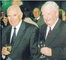  ??  ?? Top order: John Hayward Oakley, right, with ex-New Zealand cricket captain John Reid.