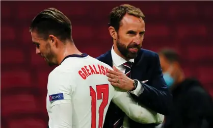  ??  ?? Gareth Southgate says he is following a carefully staged process with Jack Grealish’s internatio­nal developmen­t. Photograph: Javier García/BPI/Shuttersto­ck