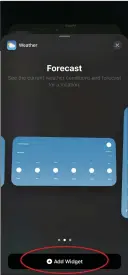  ??  ?? Widgets come in three sizes and sometimes multiple variants. Swipe through them before adding