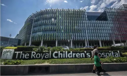  ??  ?? An eight-year-old boy who hid in the back of his mother’s van was found unresponsi­ve several hours later and taken to the Royal Children’s hospital. Photograph: Luis Ascui/Getty Images