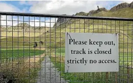  ?? MARTY SHARPE/ STUFF ?? Te Mata Peak track, after remediatio­n work by Hastings District Council, which saw the top 500m of the track filled in with soil. The council has now applied for resource consent to fill in the rest of the track.