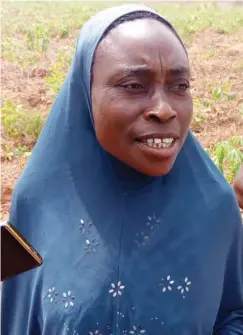  ??  ?? Mrs Aishetu Musa, a FADAMA farmer at Iresuare cluster