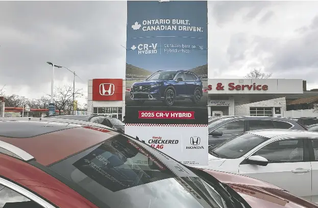  ?? JACK BOLAND / POSTMEDIA NEWS FILE ?? Japanese automaker Honda has paused a plan to invest $15 billion in several Ontario EV plants. The move was expected to create 1,000 jobs
and maintain 4,200 existing positions. The federal and Ontario government­s had committed $5 billion in support to the project.
