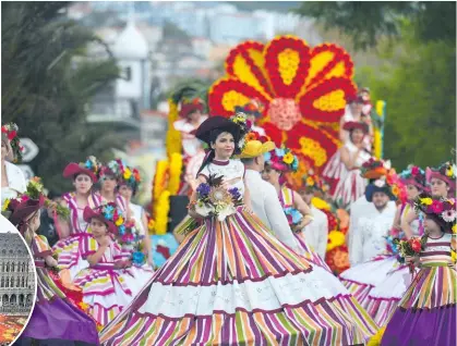  ?? ?? Colourful street parades are all part of the fun at the Madeira Flower Festival. Photos / Getty Images