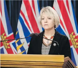  ??  ?? Provincial health officer Dr. Bonnie Henry announced 887 new cases of COVID-19 in B.C. on Thursday, including 18 on Vancouver Island.