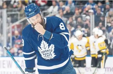  ?? CHRIS YOUNG THE CANADIAN PRESS FILE PHOTO ?? There have been too many moments this season when Jake Muzzin did not want to look over his shoulder.