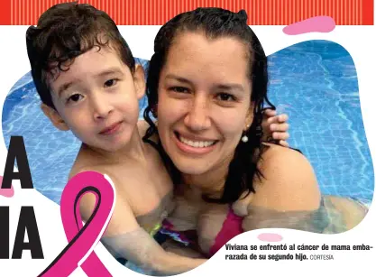  ?? CORTESÍA ?? Viviana se enfrentó al cáncer de mama embarazada de su segundo hijo.