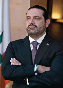  ?? Mohamed Azakir-24.out.17/Reuters ?? Saad Hariri, que renunciou, em Beirute no mês passado