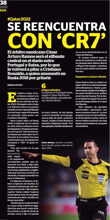  ?? ?? César Ramos, durante un partido de la Liga MX, previo al Mundial de Qatar 2022.