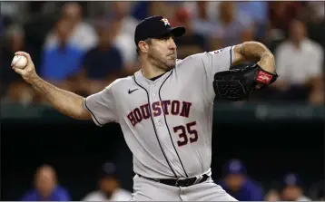  ?? RON JENKINS — GETTY IMAGES ?? Justin Verlander, a nine-time All-Star and 257-game winner over 18 major league seasons, won his third American League Cy Young Award in 2022for the Houston Astros, two years after undergoing Tommy John surgery.