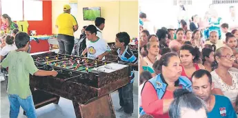  ??  ?? ACTO. La encargada de Negocios de la embajada de Estados Unidos en Honduras, Heide B. Fulton, y el alcalde Leopoldo Crivelli inauguran centro de alcance La Esperanza. Los niños se divierten.