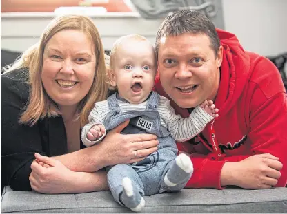  ?? Picture: Michael Traill. ?? One-year-old Callan at home with parents Diane and Michael.
