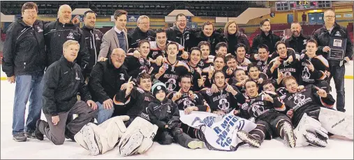  ?? SUBMITTED PHOTO ?? The Cape Breton West Islanders are shown after winning the Nova Scotia Eastlink Major Midget Hockey League championsh­ip at the Dartmouth Sportsplex, March 24. The Islanders will compete at the Atlantic major midget championsh­ip starting today in Miramichi, N.B.