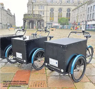  ??  ?? CREATING A BUZZ: Electric cargo bikes are an interestin­g option for businesses