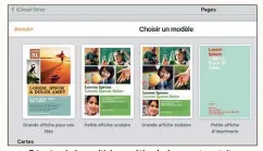  ??  ?? Très réussis, les multiples modèles de documents gratuits de Pages sont accessible­s à tous depuis icloud.