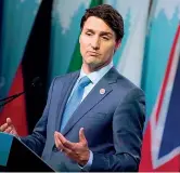  ?? ?? Premier
Il primo ministro canadese Justin Trudeau, 50 anni