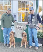  ?? CONTRIBUTE­D PHOTO ?? Waterfowl Festival 2021 souvenirs and swag, like the T-shirt featuring red lab retrievers Briggs and Gauge, sold out during the 50th celebratio­n.