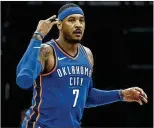  ?? HECTOR AMEZCUA / SACRAMENTO BEE ?? Carmelo Anthony and Oklahoma City will part ways this offseason. Miami is among the teams reportedly interested in the 10-time All-Star.