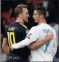  ??  ?? WELL DONE, CHAMP: Cristiano Ronaldo with Harry Kane