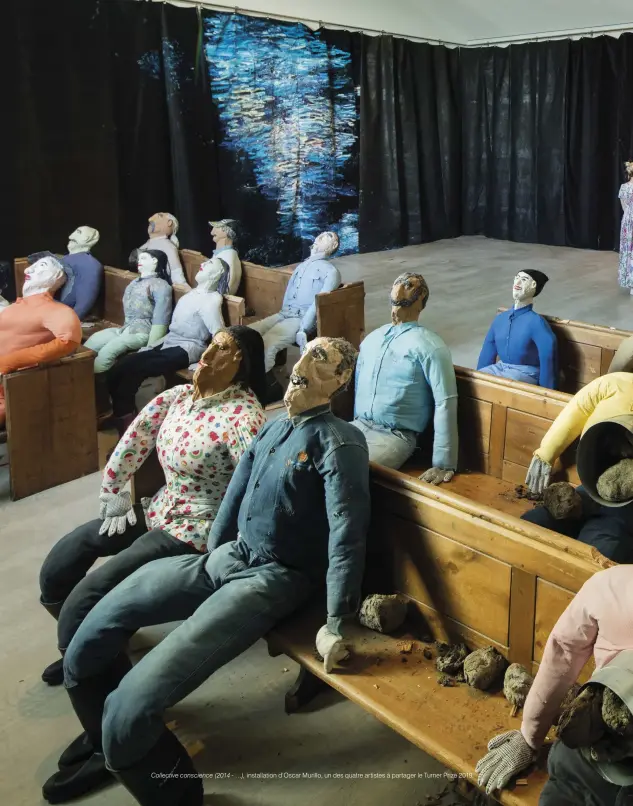  ??  ?? Collective conscience (2014 - …), installati­on d’oscar Murillo, un des quatre artistes à partager le Turner Prize 2019.