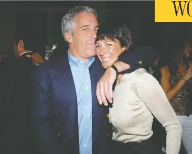  ?? JOE SCHILDHORN / PATRICK MCMULLAN VIA GETTY IMAGES FILES ?? Ghislaine Maxwell, seen in 2005 with disgraced financier Jeffrey Epstein, has been arrested in New Hampshire and
faces criminal charges related to procuring minors for illegal sex acts, and perjury.