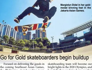  ??  ?? Margielyn Didal in her goldmedal winning feat in the Jakarta Asian Games.