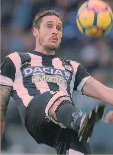  ?? ANSA ?? Gabriele Angella, 28 anni, è tornato all’Udinese nel 2016