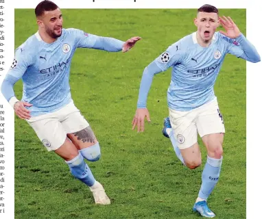  ?? ANSA ?? L’esultanza di Phil Foden dopo il gol della vittoria