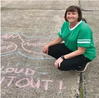  ?? Submitted photo ?? ■ Genoa Central Elementary School PE teacher Cecily Butler makes chalk walks for neighborho­od children and her students so they can stay active at home.