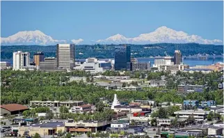  ??  ?? Anchorage, the starting point of the beautiful journey, from above.