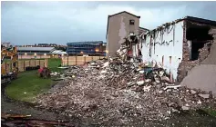  ??  ?? Demolished: Edinburgh’s Liberton High School gym hall