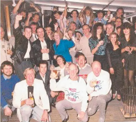  ??  ?? The opening party bash of Gold Coast radio station 90.9 Sea FM on March 20, 1989.