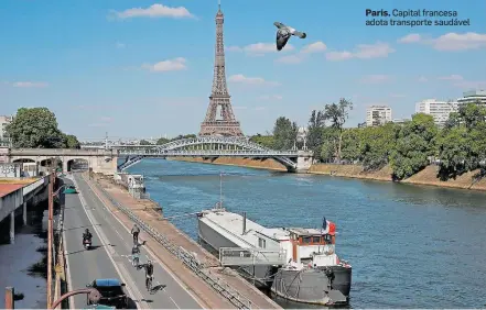  ?? GONZALO FUENTES/REUTERS ?? Paris. Capital francesa adota transporte saudável