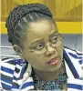  ??  ?? NEW LINE: Energy Minister Mmamaloko Kubayi