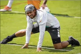  ?? ALLEN EYESTONE / THE PALM BEACH POST ?? Is new Miami wide receiver Albert Wilson the fastest Dolphin? “Definitely,” he says, despite research that hints otherwise.