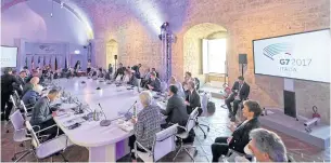  ?? AP ?? G7 finance ministers and central bank governors meet in Bari, Italy, on Saturday.