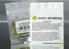  ??  ?? Loose marijuana shake sold by MMJ America’s downtown Denver pot shop lists insecticid­e spinosad, which isn’t allowed on cannabis plants in Colorado, on its labels. The marijuana was photograph­ed on Tuesday. AAron Ontiveroz, The Denver Post